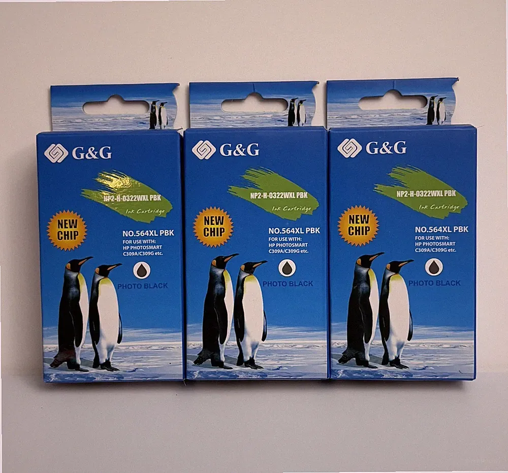 3 G&G 564XL PBK Ink Cartridge Compatible HP Photosmart C309A C309G Photo Black