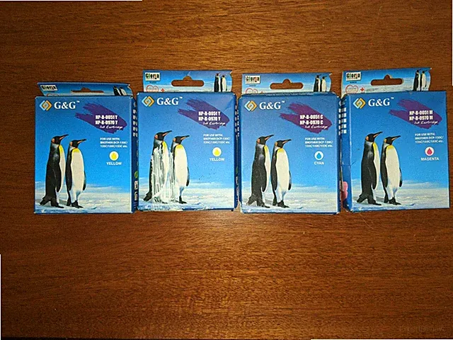 G & G Ink Cartridge High Yield Lot Of 4, Yellow(2), Cyan, and Magenta New Sealed