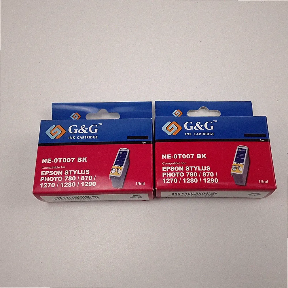 G&G Ink Cartridge NE-0T007BK Epson Stylus Photo Printer Black 2 Pack