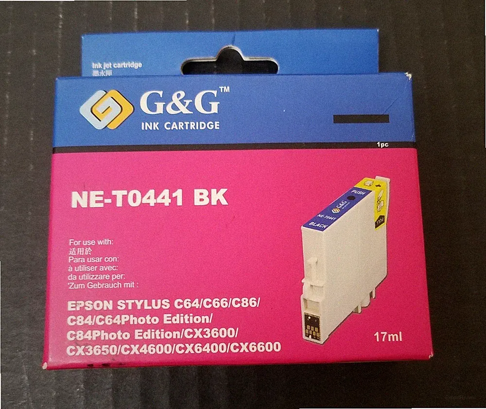 G&G Ink Cartridge NE-T0441 BK Epson Sylus C64/C66/C86/C84/C64 Photo Ed Old Stock