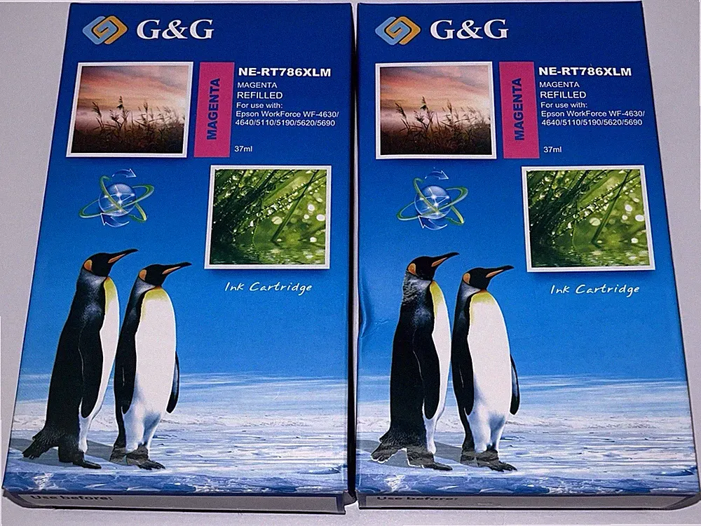 G&G Magenta Printer Ink NE-RT786XLM Epson WorkForce WF-4630, 4640, 5110, 5190