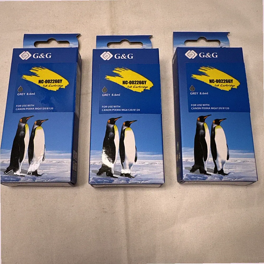G&G NC-00226GY PRINTER INK FOR CANON PIXMA MG6120/MG8120 8.6ml Lot of 3 Grey