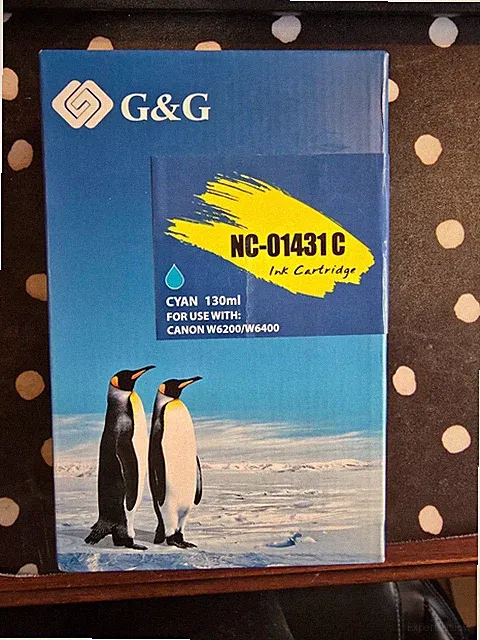 G&G NEW NC-01431 C Cyan Ink Cartrige for Canon W6200/W6400 Free Shipping