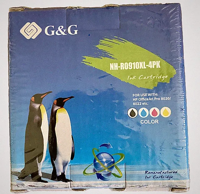 G&G NH-R0910XL 4 Pack Ink Cartridges For HP OFFICEJET PRO 8020 - COLOR Exp. 6/24
