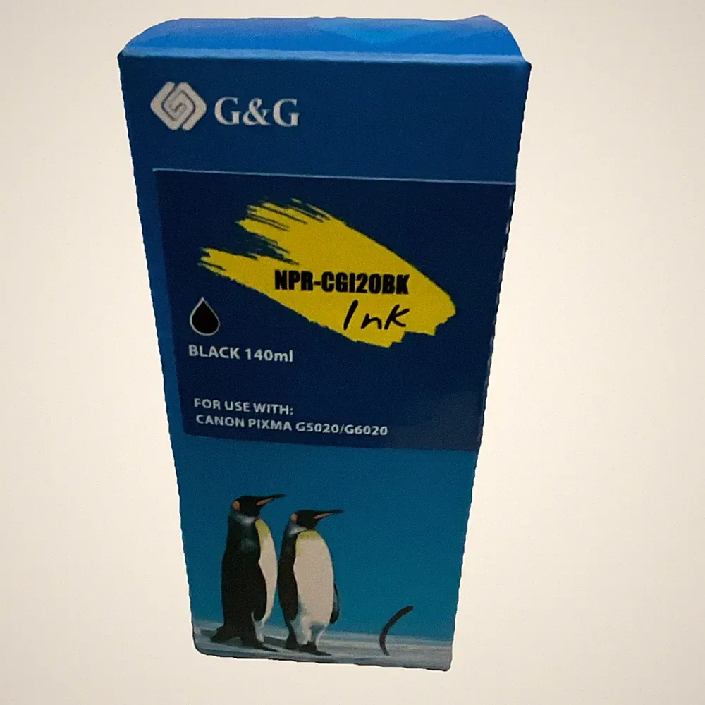 G&G NPR-CGI20BK Black Ink Refill Bottle for Canon PIXMA G5020 G6020 Inkjet