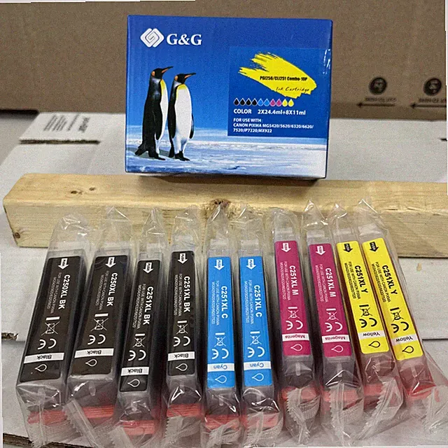 G&G PGI250 CLI251 XL Ink Cartridges 10PK Black Cyan Magenta Yellow Canon Pixma