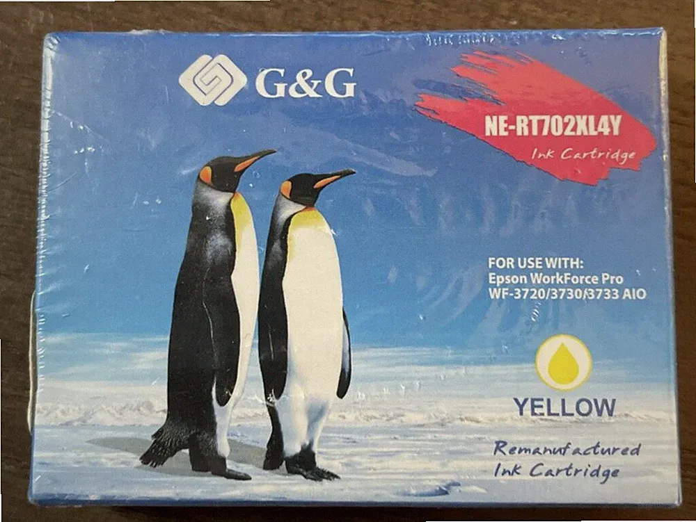 G&G printer ink #NE-RT702XL4Y Color YELLOW New Unopened