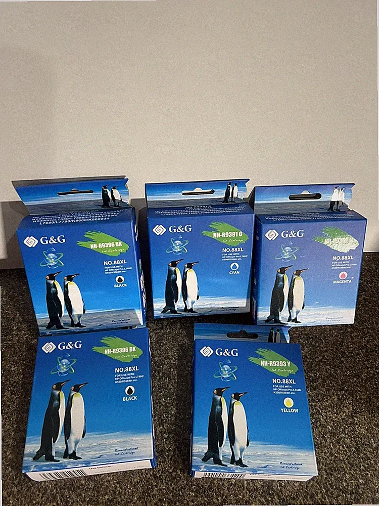 G&G printer ink NO. Nh-r9396 bK Black, 3 Color Cartridges. Selling As Lot.