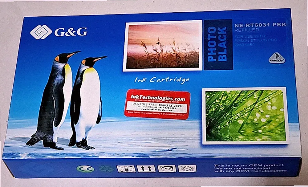 G&G Refilled Ink Cartridge T6031 Photo Black Epson Stylus Pro EXPIRED 2023