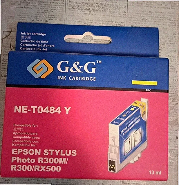 G & G Yellow Ink Cartridge NE-T0484 Y 13 ml New In Box