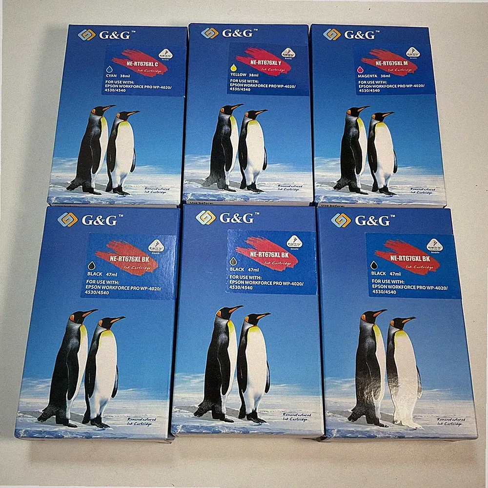 New G & G Printer Ink Cartridges NE-RT676XL BK/C/M/Y- Lot of 6